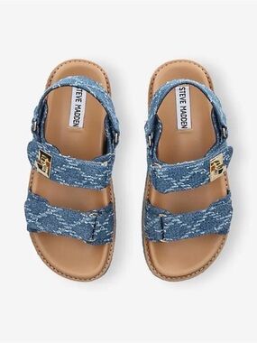 Steve Madden Bigmona Denim Multi Platform Sandals Size 7